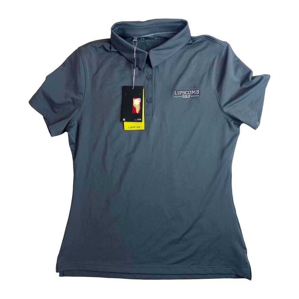 Lipscomb Golf Women's Pique Polo Small Gray Under Armour Heat Gear UPF 30 NWT